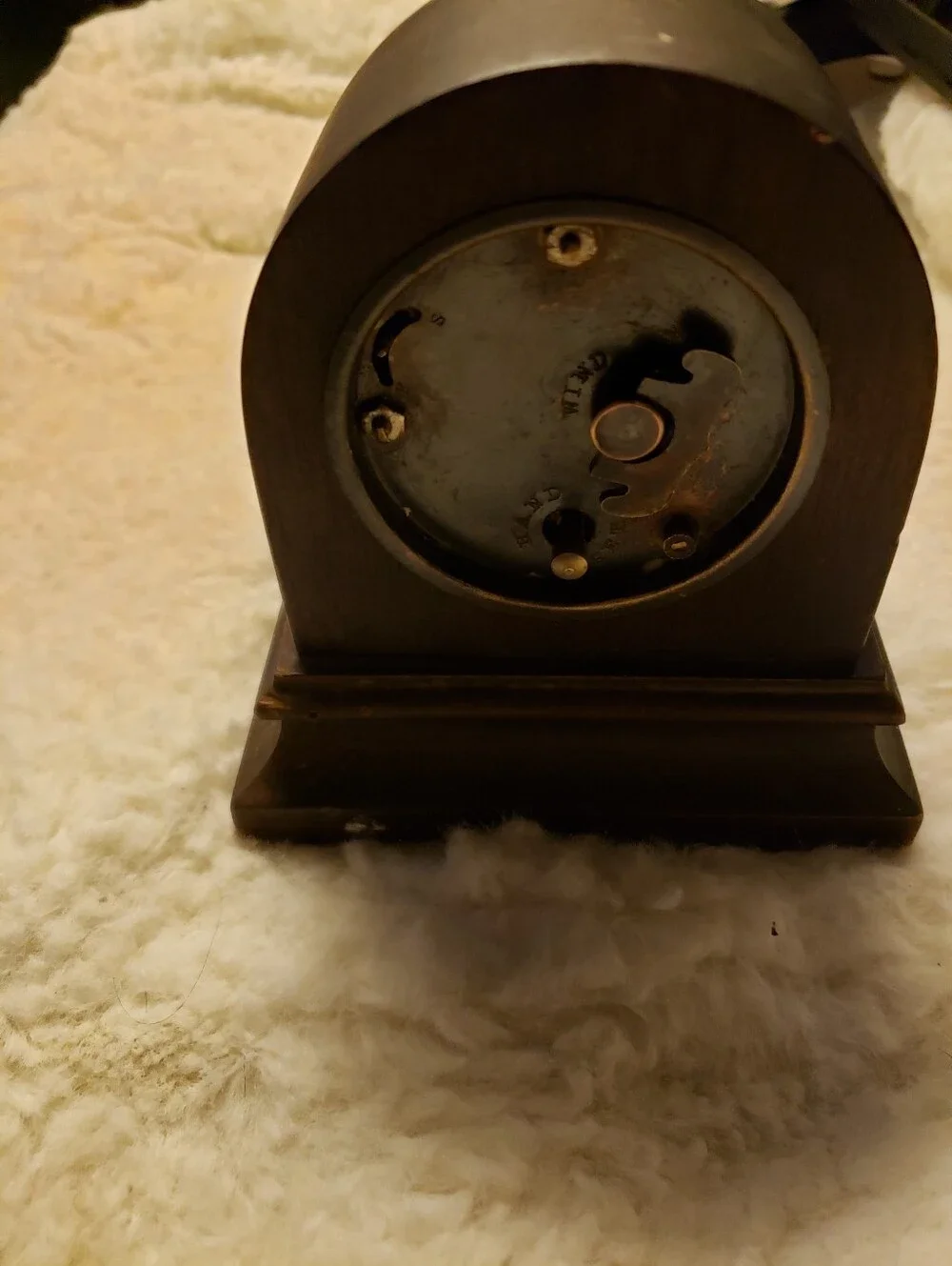 Antique Fynetone Co 8 Day Wooden Mantel Clock All Brass Movement Lansdale PA
